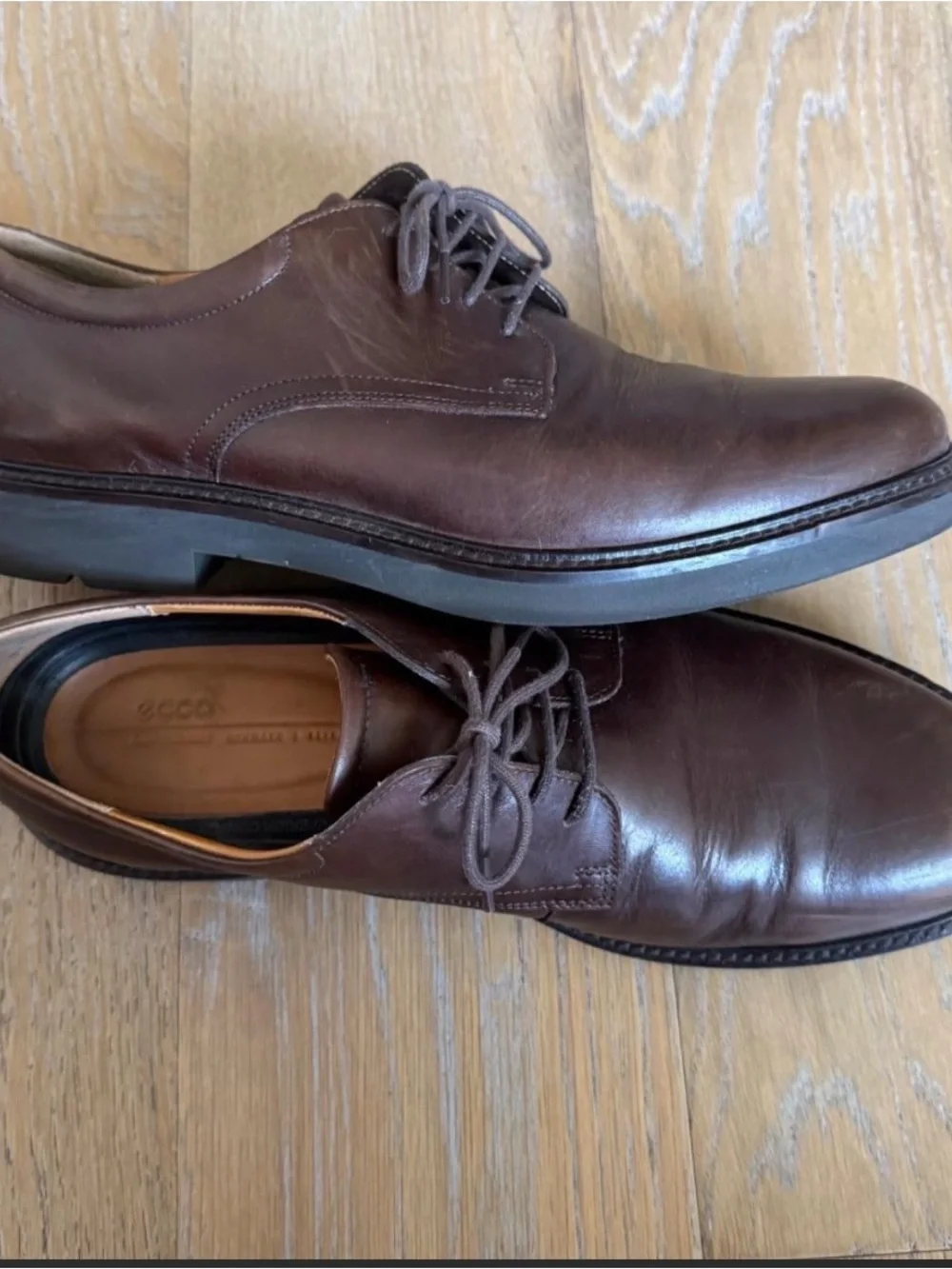 Ecco - Men's Brown Leather Derby Shoes